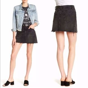NEW BLANKNYC FRAYED Rocker DENIM Mini SKIRT 27